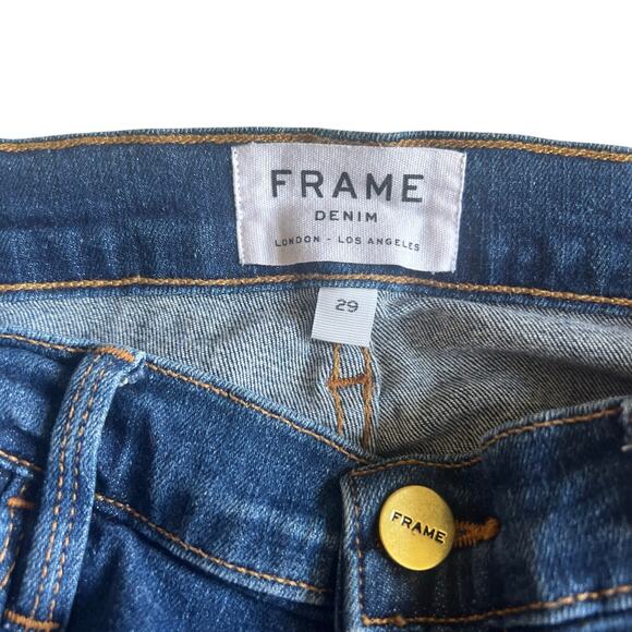 Frame Women’s Le High Straight Leg Jeans Medium Dark Wash Size 29 - Picture 5 of 11